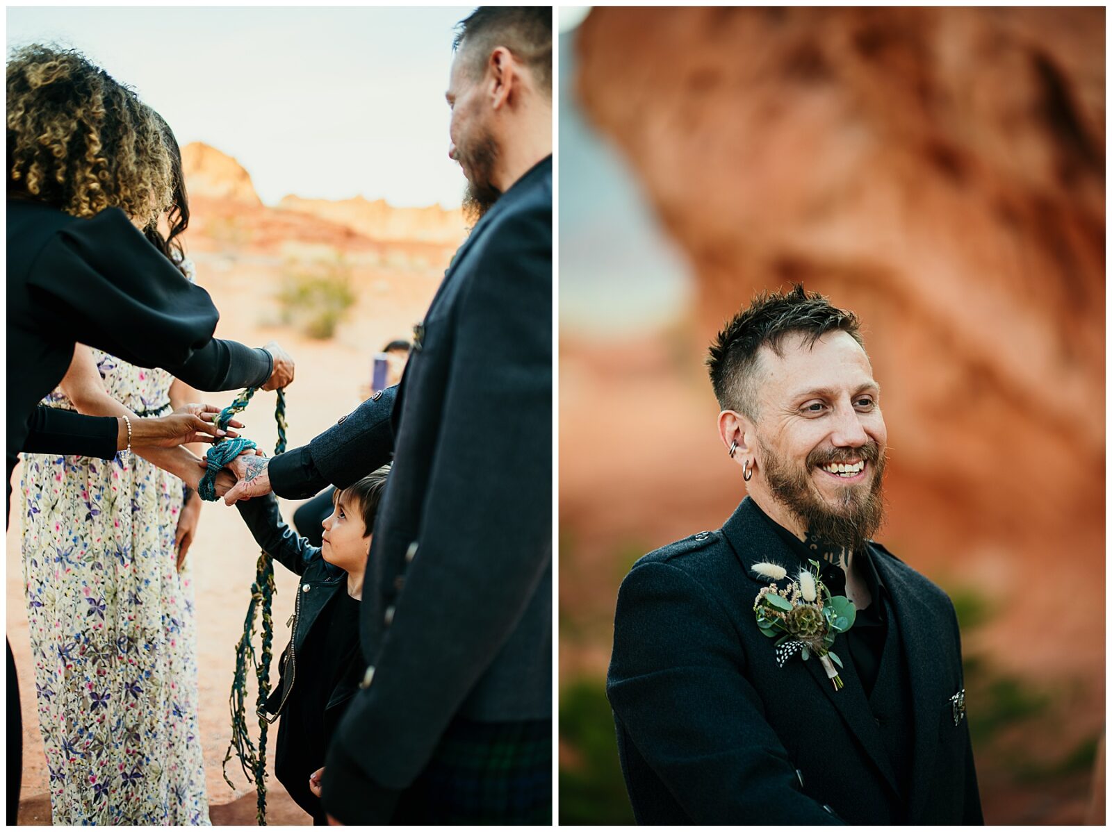 Handfasting and Bagpipes Wedding Ceremony Melissa & Chaz Cactus